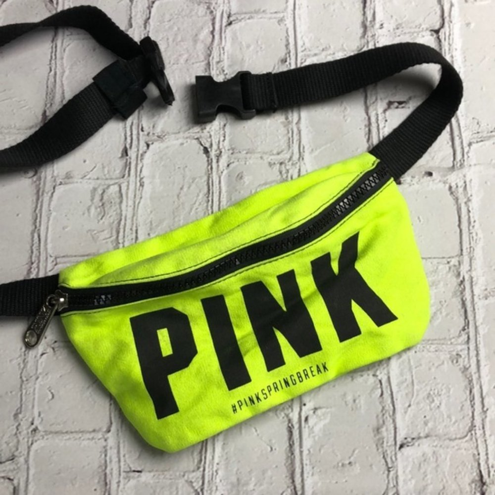 Victoria’s Secret PINK bright green day glo neon‎ 90s fanny pack belt bag